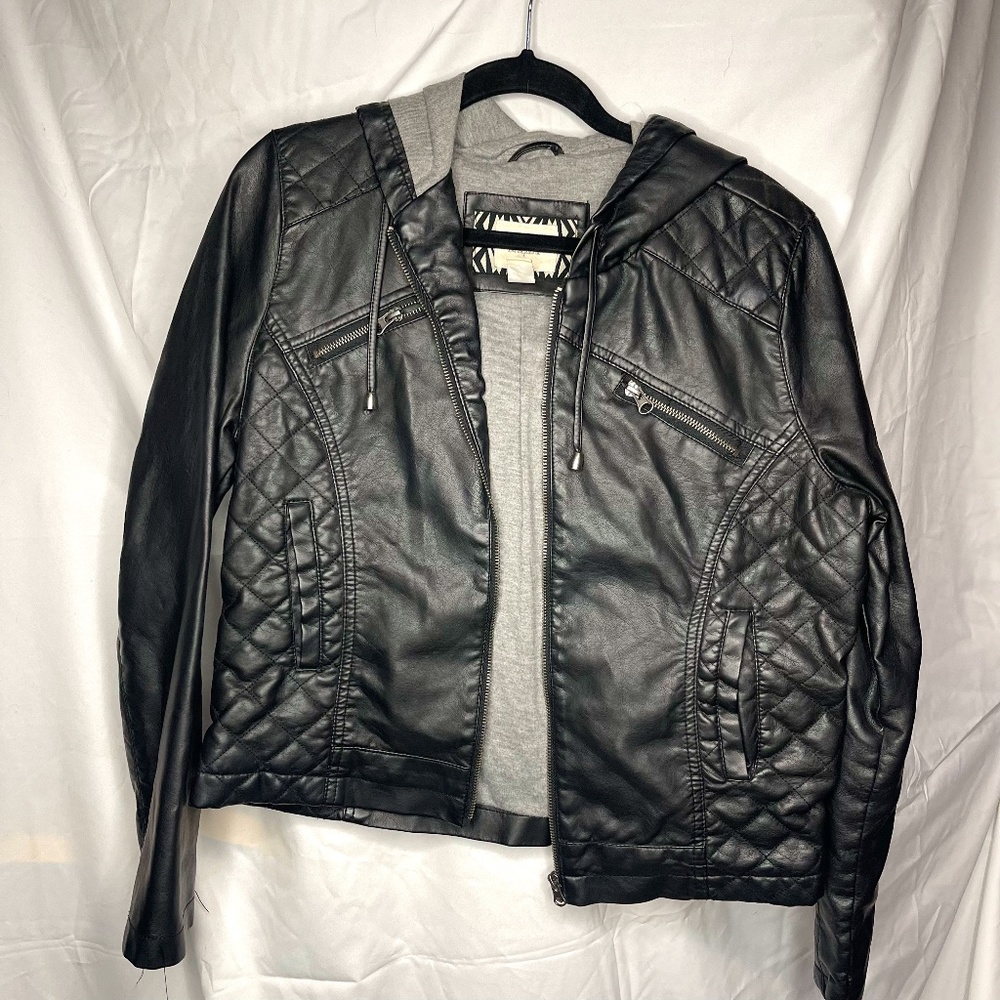 faux leather sweathirt/jacket
